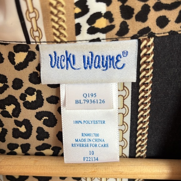 Vintage Vicki Wayne blouse cheetah n’ chains! size 10 - Picture 2 of 4